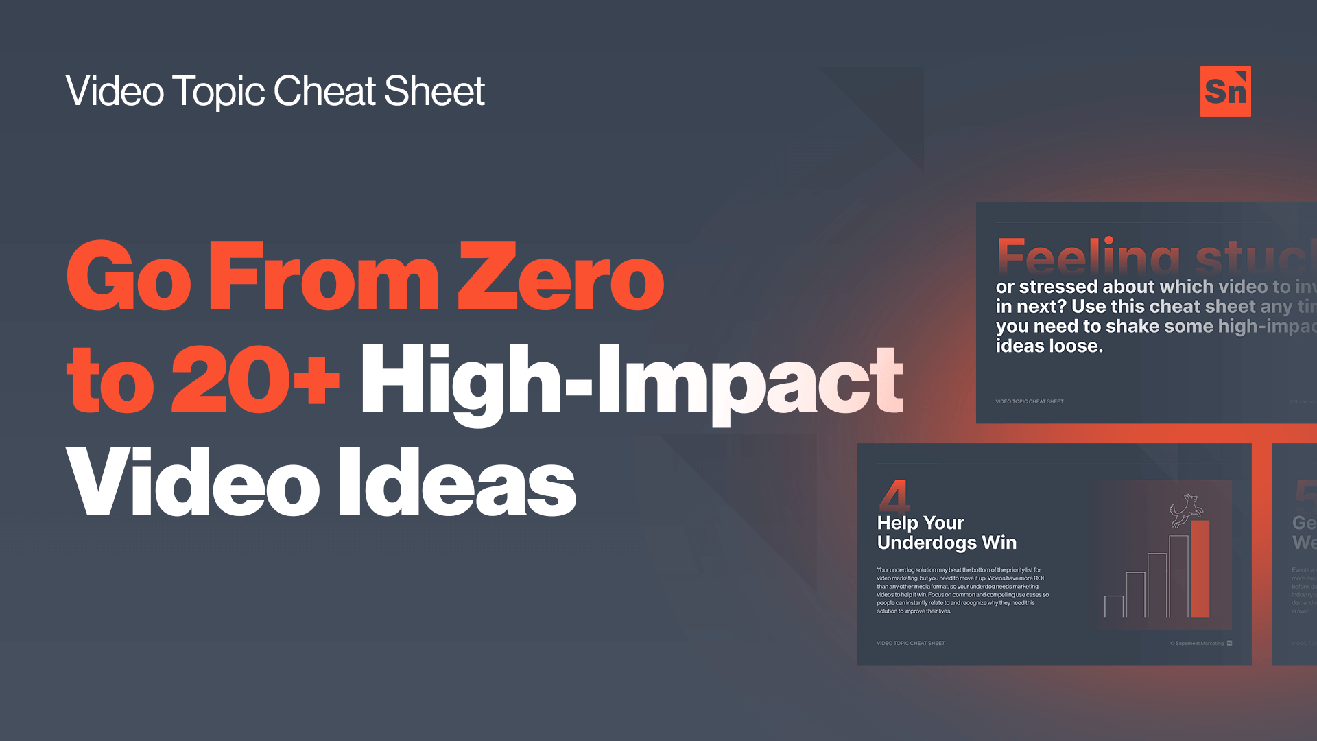 Video Topic Cheat Sheet | Superneat Marketing